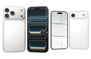 Apple iPhone 17 Pro Max Silver And iPhone Air Cloud White model