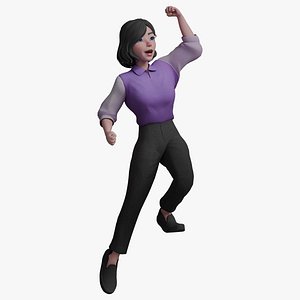 Character Female Office Stylized 3D model