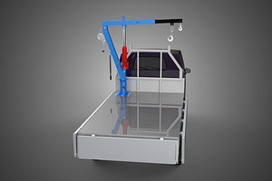 WIDE DECK JIB CRANE LIFT HOIST MANUAL WINCH HOOK TRUCK PICKUP 3D model