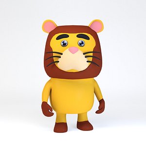 Cartoonish Humanoid Lion Character 3D model