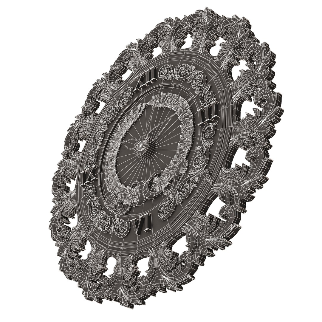 3D Classic Wall Clock 012 Chrome model - TurboSquid 2137722