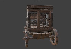 3D medieval caravan ancient transport
