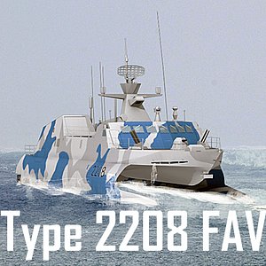 Chinese Navy Type 2208 Fast Attack Craft (low polygon) (2 camouflage patterns included)