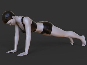 Yoga Pose - Plank Pose - Uttihita Chaturanga Dandasana 3D model
