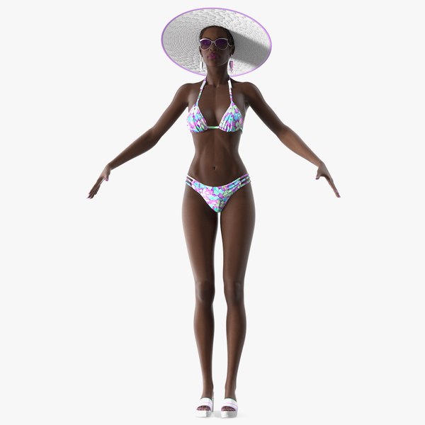 dark skinned bikini girl 3D model