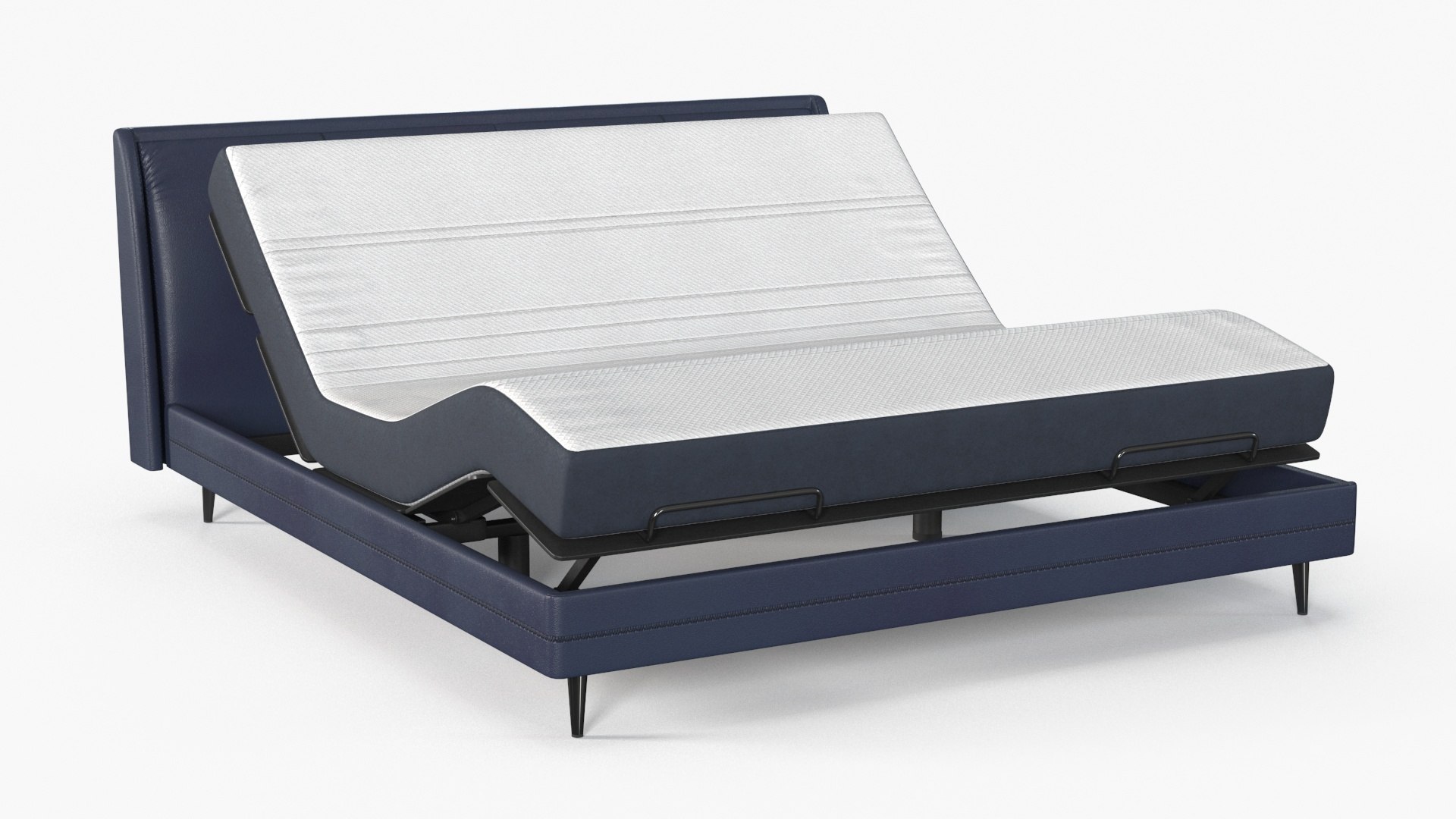 Smart Bed Pro Xiaomi Blue Curved Mattress 3D model preview