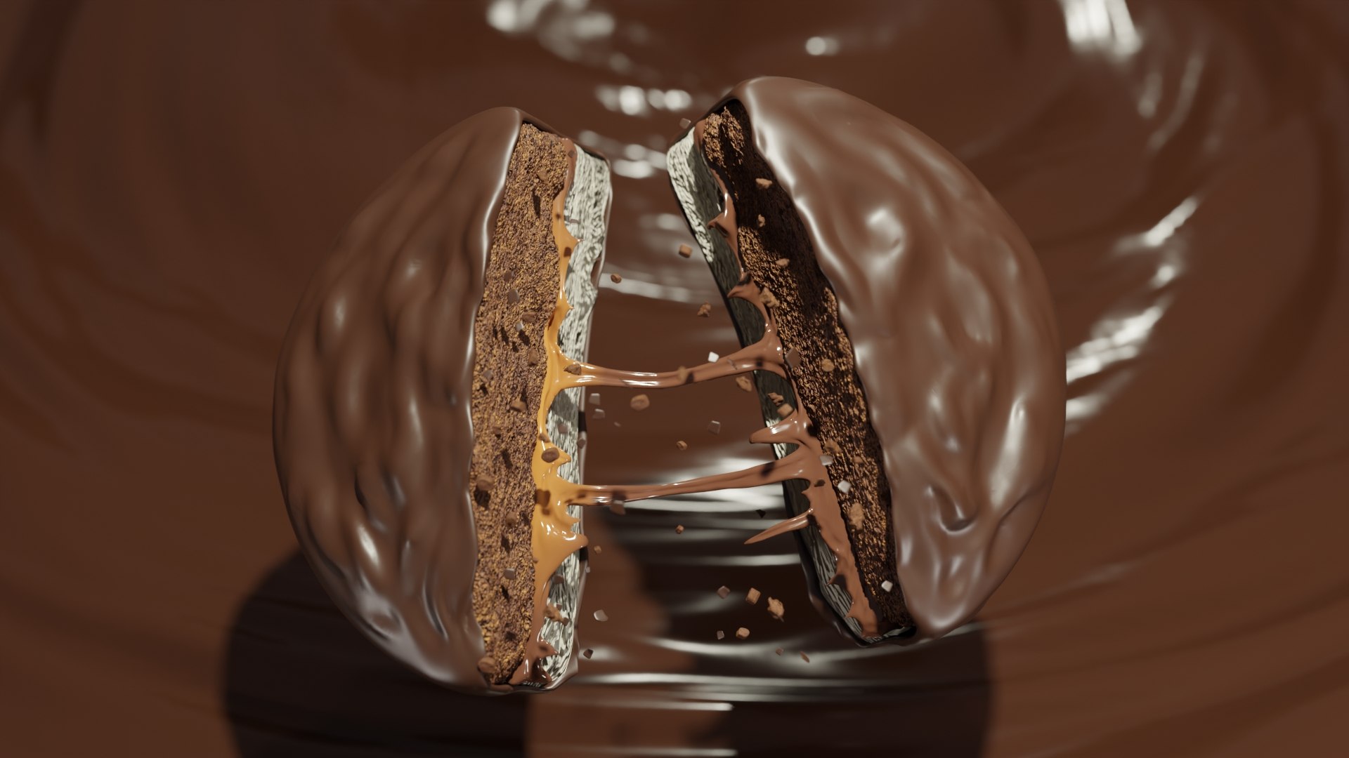 3D Chocolate Sandwich - TurboSquid 2434431