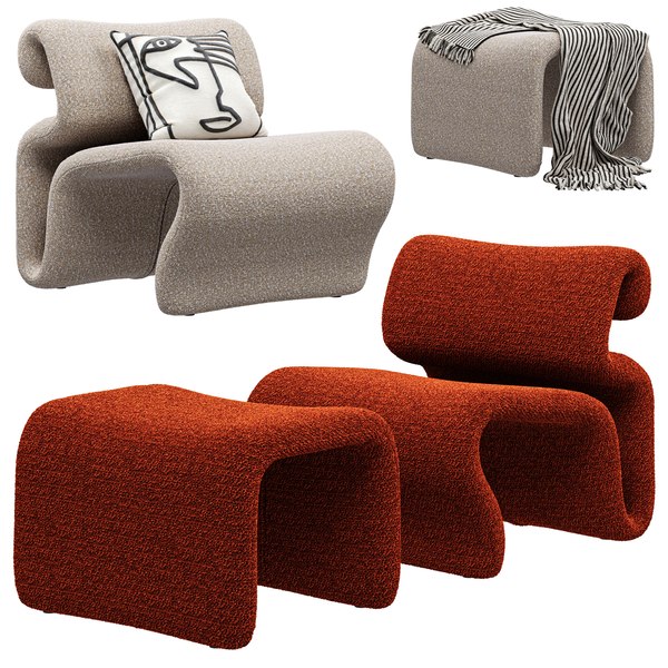 3D Artilleriet Etcetera Boucle Easy Chair model TurboSquid