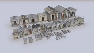 3D cemetery mausoleums tombs 4