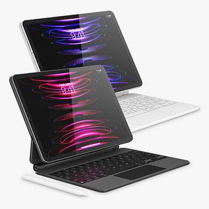 3D Apple iPad Pro 11-inch M2 and Magic Keyboard model