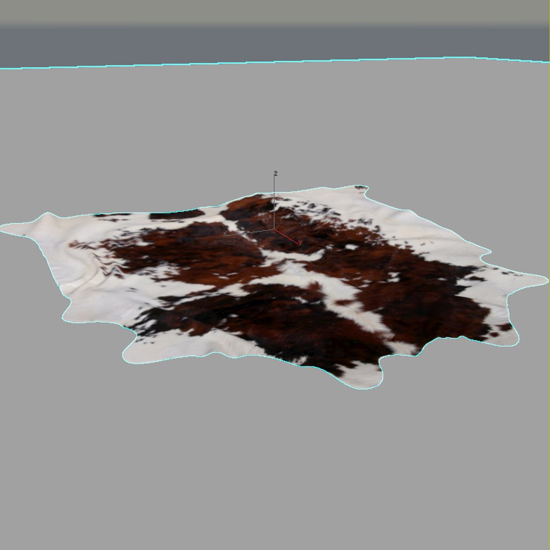 3D Cowhide Rug model https://p.turbosquid.com/ts-thumb/7W/y3YBUn/oH/cow_leather17/jpg/1730971657/1920x1080/fit_q87/130eb1caadfb693ec38033dfef90d2edd3ddfaca/cow_leather17.jpg