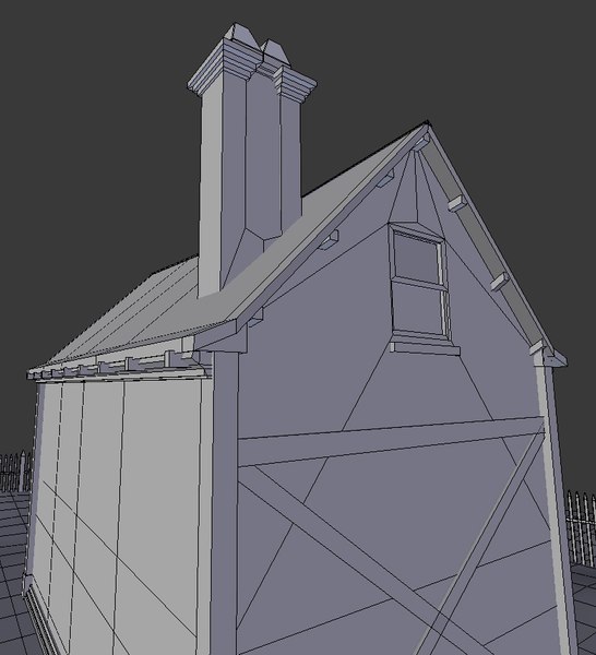 3d old american house model