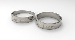 Kindness Couple Ring Platinum 3D