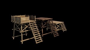 3D model wooden structure 3D model