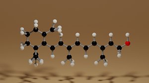 Vitamin A Retinol C20H30O Molecule 3D