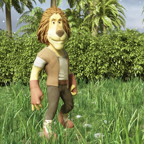 lion cartoon 3d model
