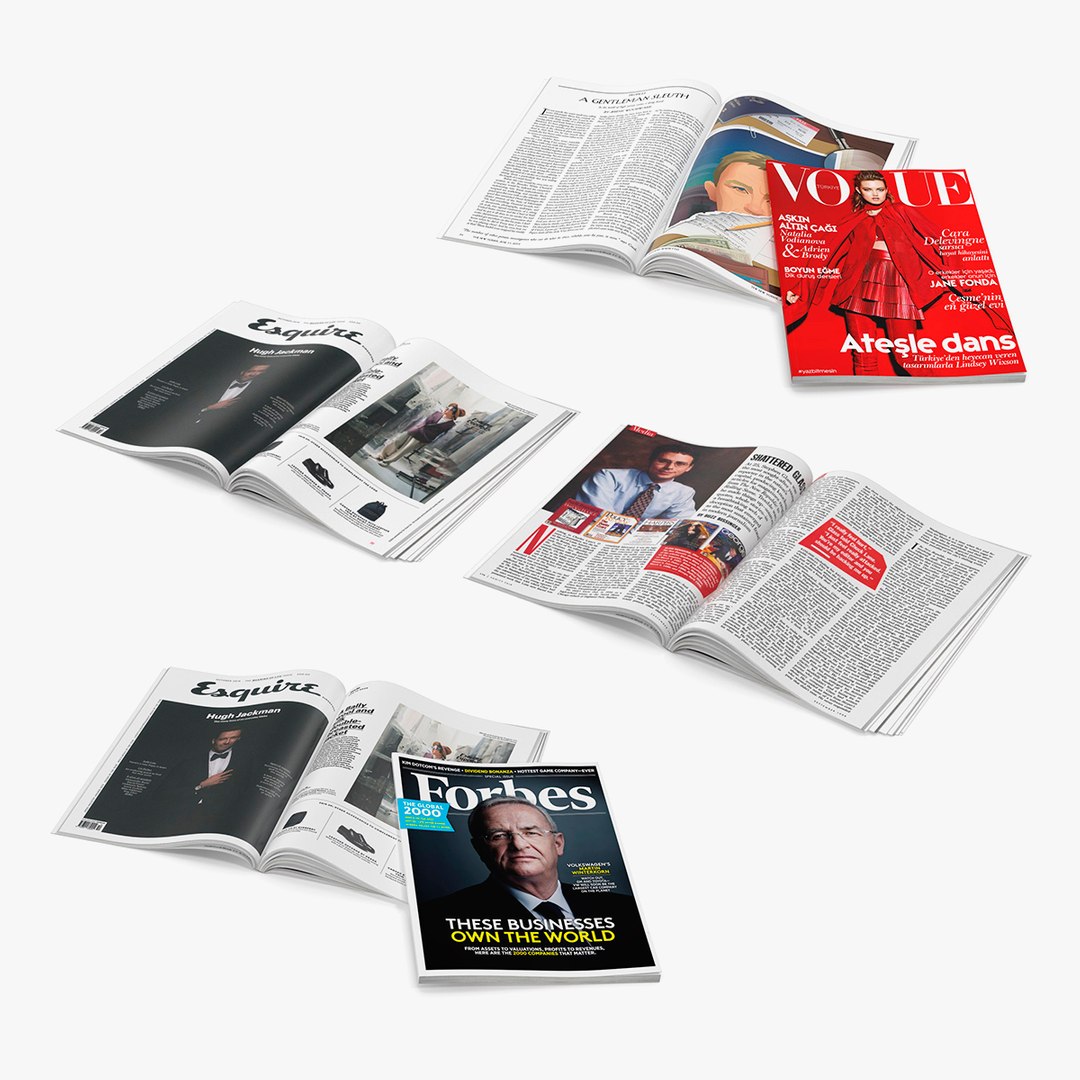 Magazines Collection 3D model preview