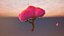 Stylized Low Poly Japanese Cherry Blossom Tree