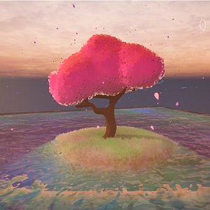 Stylized Low Poly Japanese Cherry Blossom Tree 3D model