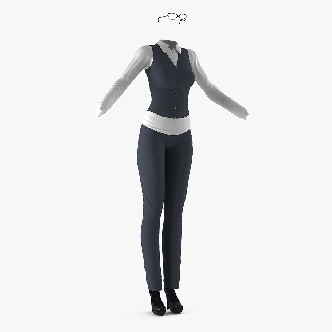 Womens Business Style Clothes 3D model preview