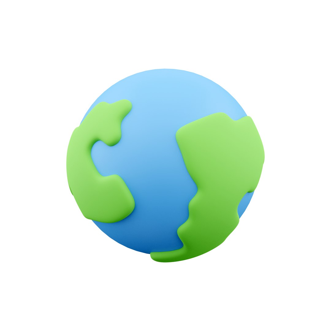 3D Cartoon Planet Earth Icon - TurboSquid 2074873
