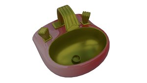 3D gold ceramic sink model