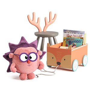 Set of toys and decoration for children's room