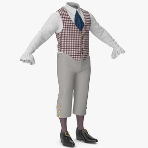 3D Lantern Sleeves Shirt with Vest Short Pants and Shoes 4