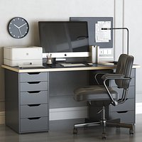 IKEA office workplace with ALEX table and ALEFJALL chair