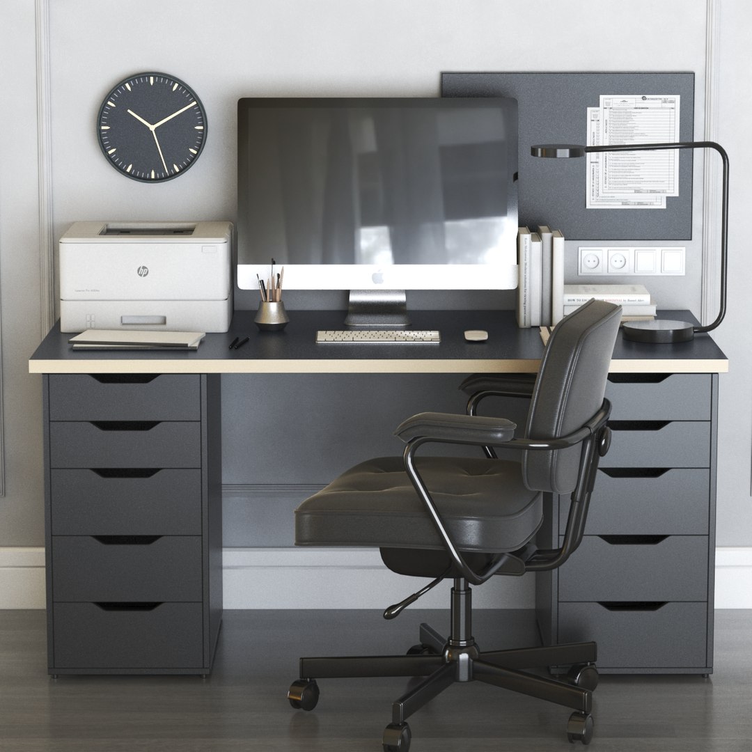 IKEA office workplace with ALEX table and ALEFJALL chair 3D model https://p.turbosquid.com/ts-thumb/7X/dTy8h9/l3/ikea_office_workplace_preview_4/jpg/1618083591/1920x1080/fit_q87/95a92bbf6c7e4921f6ae8a2852cac6152c0e0bb1/ikea_office_workplace_preview_4.jpg