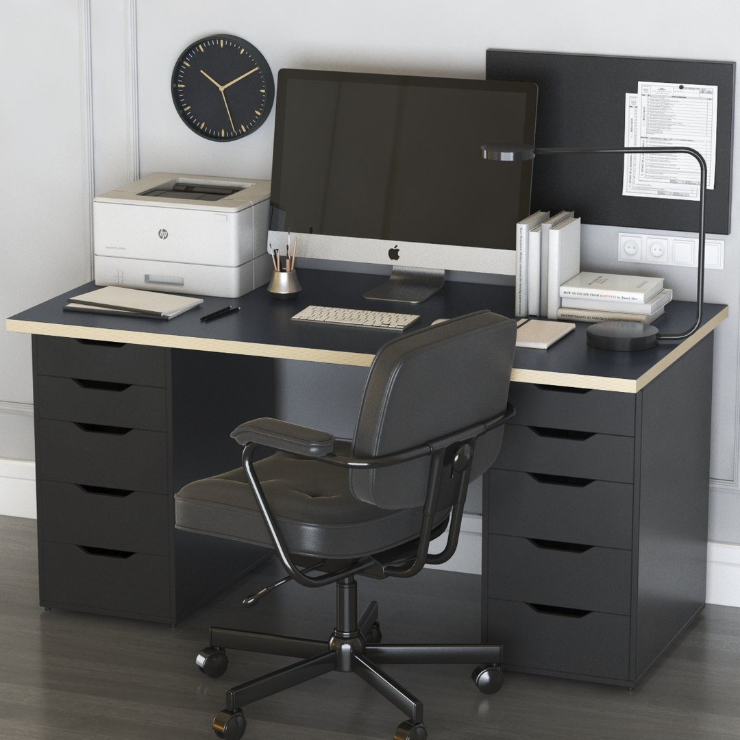 IKEA office workplace with ALEX table and ALEFJALL chair 3D model https://p.turbosquid.com/ts-thumb/7X/dTy8h9/um/ikea_office_workplace_preview_5/jpg/1618083600/1920x1080/fit_q87/4083abc91cc76ca26c3b90430f9ea3839dda3e24/ikea_office_workplace_preview_5.jpg