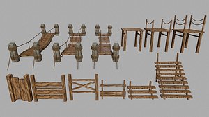 3D wood set model