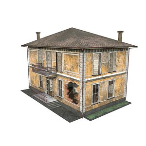 3D ruined house games buildings