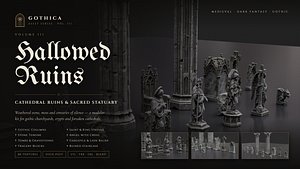 Gothic Architecture  Cemetery Props Set