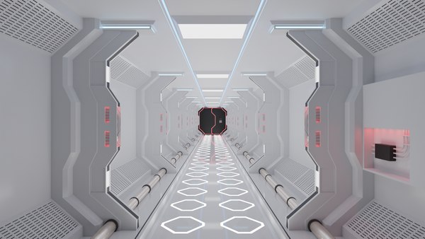 3D Corridor Sci Fi interior spaceship - TurboSquid 1829129