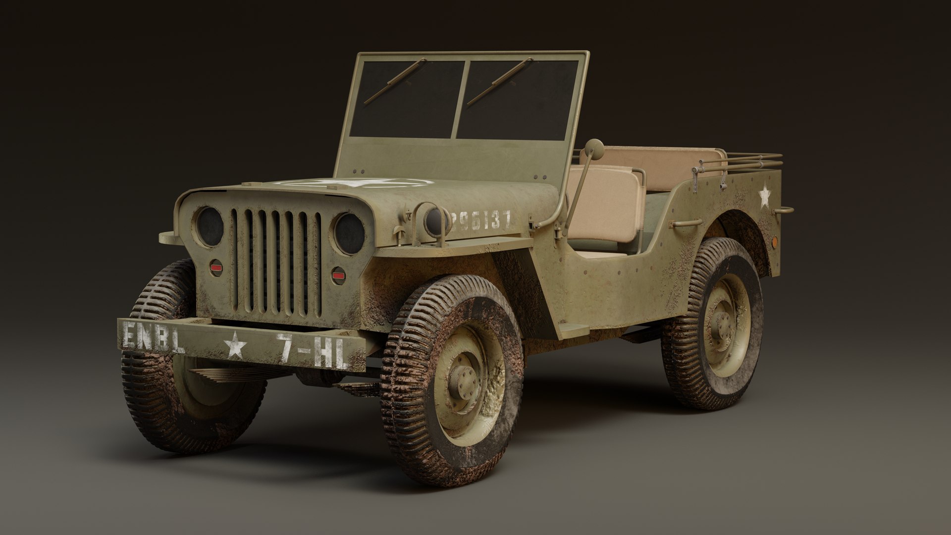 Willy Jeep 3D Model - TurboSquid 2196161