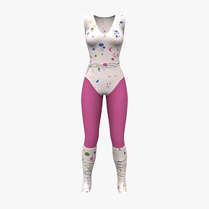 70s Aerobics Legwarmers And Leotard V1 model
