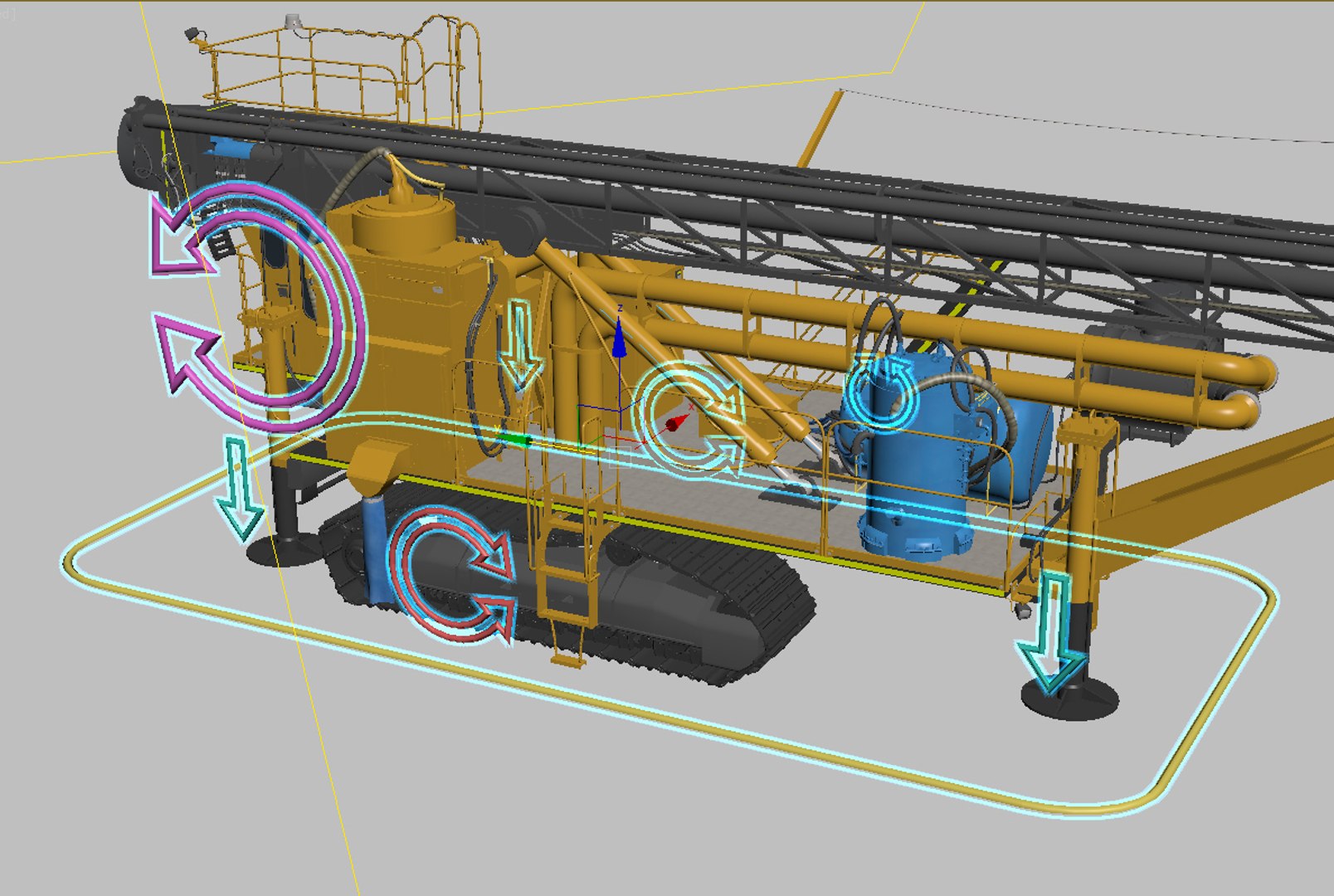 3d Rigged Drilling Machine