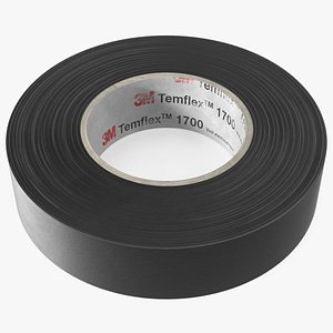 Temflex 3M Vinyl Electrical Tape Black 3D model