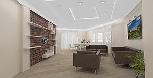 living room dining 3d model