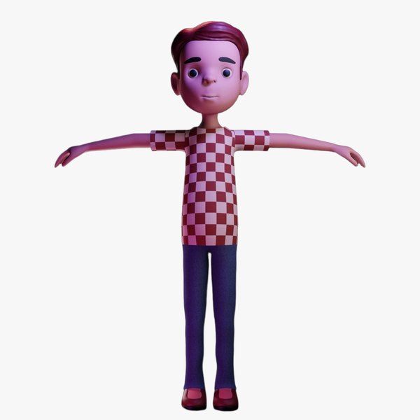 3D Young Little Toon Boy - Not Rigged