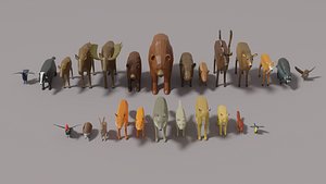 3D forest animal pack model