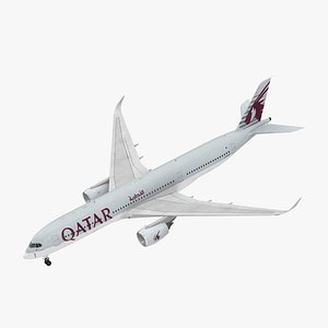 Airbus A350-900 Qatar 3D Model
