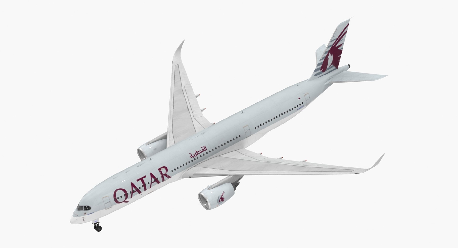Airbus A350-900 Qatar 3D Model preview