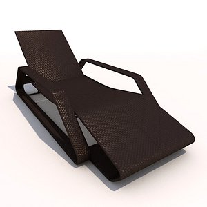 sun lounger - rattan 3d max