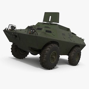 3D Cadillac Gage V-100 Light APC with Roof Hatch Green Simplified model