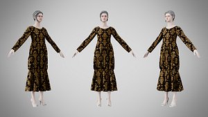 Dress 25 Black Gold Empress Velvet Dress 25 v2