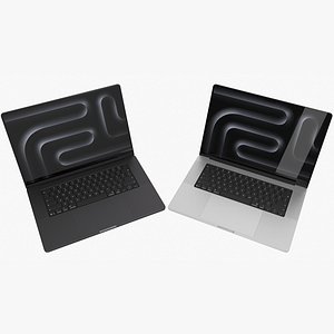 3D Apple MacBook Pro 16 M5 2026 Both Colors Rigged model