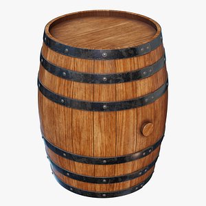Wooden Barrel 02 3D model