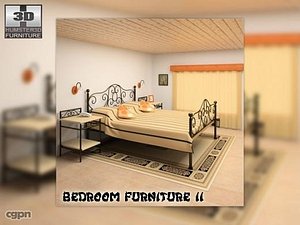bedroom furniture 11 set 3d model